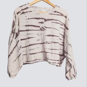 Labiz Tie Dye long sleeve oversized boxy crop top shirt M